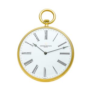 Swiss gold open faced keyless lever pocket watch Circa 2000
