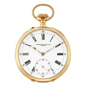 Swiss yellow gold open faced keyless lever watch Circa 1899