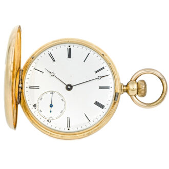 Swiss full hunter with eccentric subsidiary seconds Circa 1874