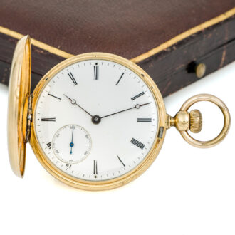 Swiss full hunter with eccentric subsidiary seconds Circa 1874