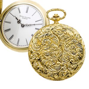Swiss double-sided watch with high relief decoration Circa 1979
