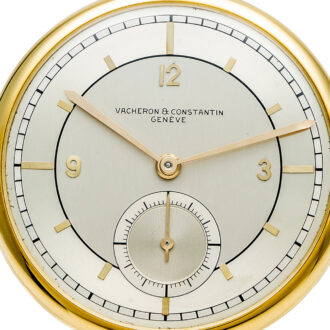 Swiss 18k gold pocket watch with sector dial Circa 1925