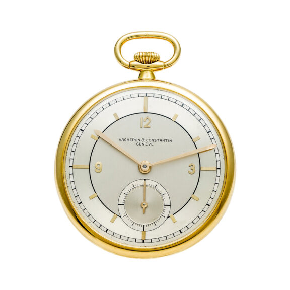Swiss 18k gold pocket watch with sector dial Circa 1925
