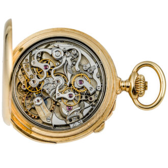 Swiss gold split-seconds chronograph pocket watch Circa 1902