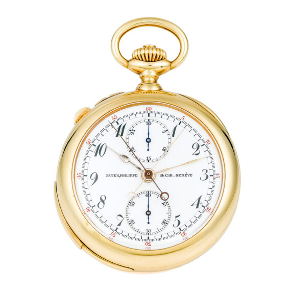 Swiss gold split-seconds chronograph pocket watch Circa 1902