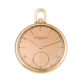 Fine and rare Swiss Art Deco pink gold keyless watch Circa 1940
