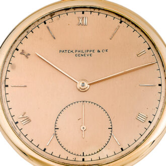 Fine and rare Swiss Art Deco pink gold keyless watch Circa 1940