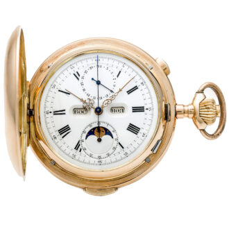 Swiss minute repeating chronograph with calendar Circa 1900