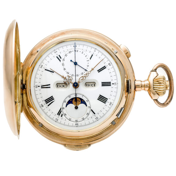 Swiss minute repeating chronograph with calendar Circa 1900