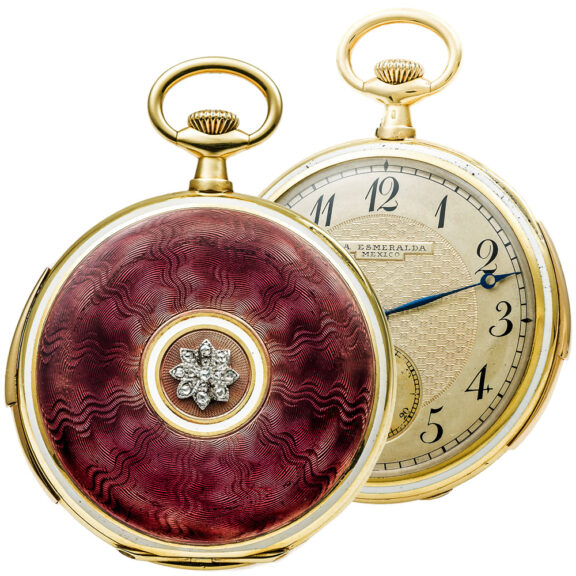 Swiss gold enamel and diamonds repeating watch Circa 1920 Swiss gold enamel and diamonds repeating watch Circa 1920