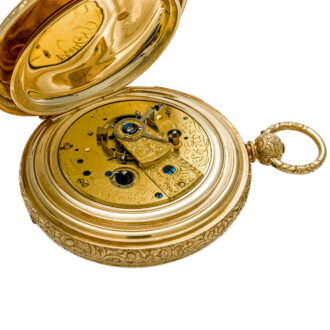 English decorative repeating hunting-cased pocket watch Circa 1860