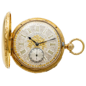 English decorative repeating hunting-cased pocket watch Circa 1860