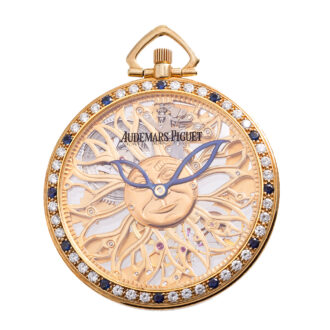 Swiss gold, sapphire and diamond set pocket watch Circa 2000