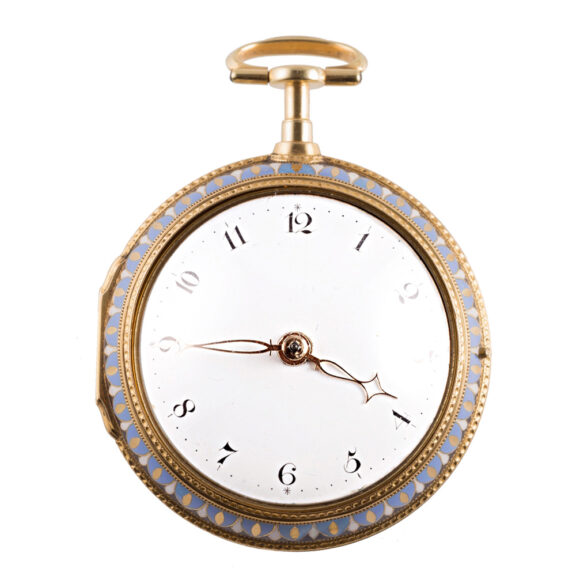 English gold pair-cased pocket watch with open face Circa 1780 English gold pair-cased pocket watch with open face Circa 1780