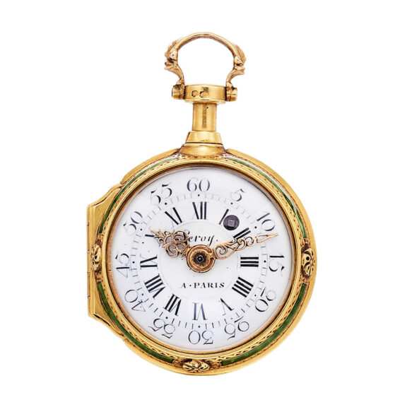 Small French gold and enamel Rococo pendant-watch Circa 1760 Small French gold and enamel Rococo pendant-watch Circa 1760