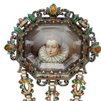 Unusual silver style watch with matching chatelaine Circa 1810