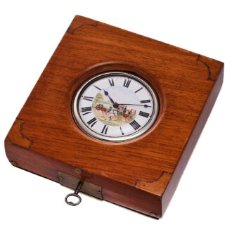 English silver coach watch with polychrome enamel Circa 1855-1856