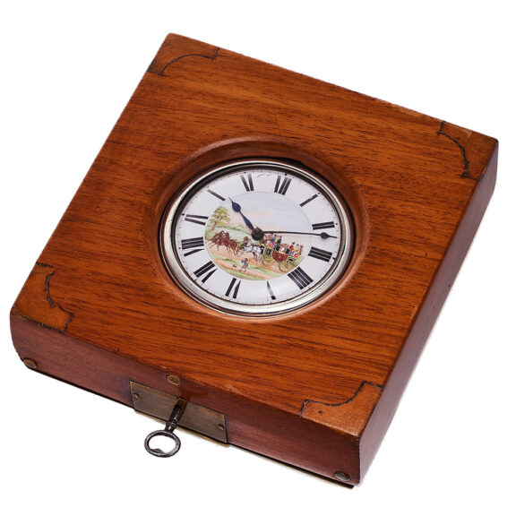 English silver coach watch with polychrome enamel Circa 1855-1856 English silver coach watch with polychrome enamel Circa 1855-1856