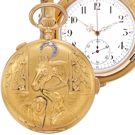 Swiss gold and diamond set repeating chronograph Circa 1920