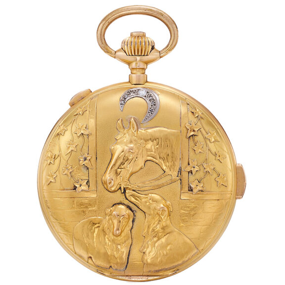 Swiss gold and diamond set repeating chronograph Circa 1920 Swiss gold and diamond set repeating chronograph Circa 1920