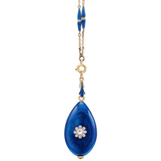 Gold enamel and diamond-set pendant watch Circa 1920