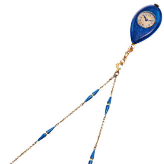 Gold enamel and diamond-set pendant watch Circa 1920