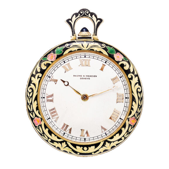 Swiss gold Art Deco watch with enamelling techniques Circa 1930 Swiss gold Art Deco watch with enamelling techniques Circa 1930