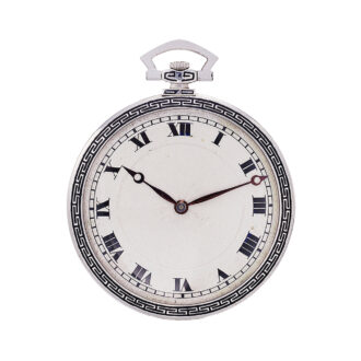 Swiss platinum enamel watch in an Art Deco case Circa 1910