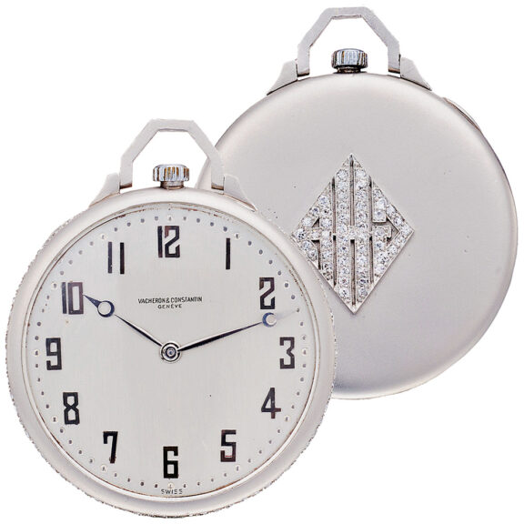 Swiss platinum and diamond-set Art Deco dress watch Circa 1935