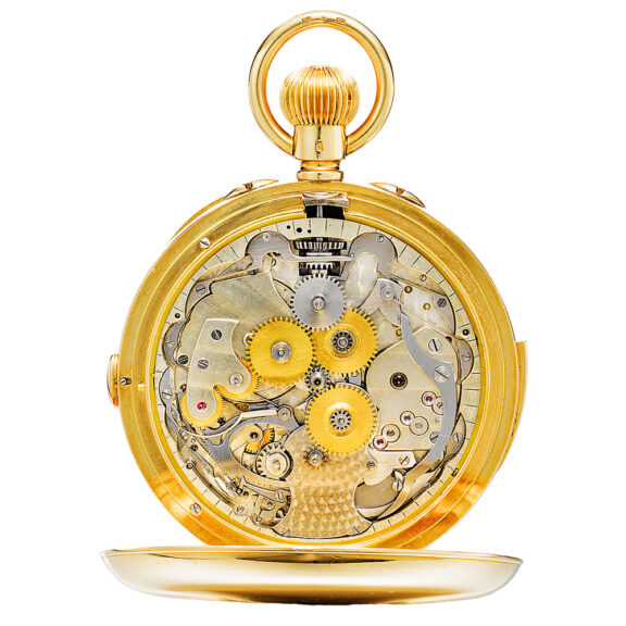 Swiss gold minute repeating chronograph watch Circa 1890 Swiss gold minute repeating chronograph watch Circa 1890