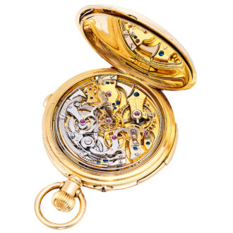 Swiss minute repeating pocket watch with chronograph Circa 1910