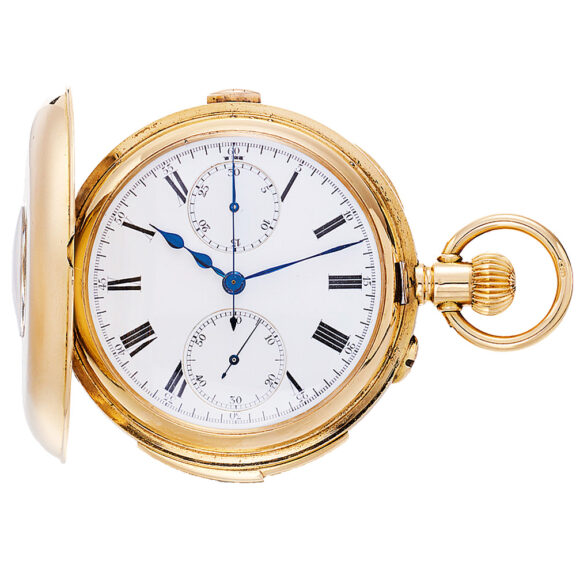 Swiss minute repeating pocket watch with chronograph Circa 1910