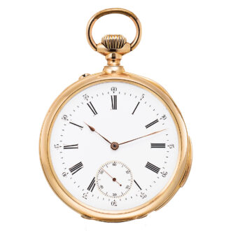 French 18K gold quarter repeating lever pocket watch Circa 1890