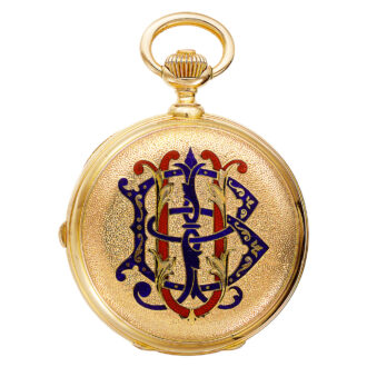 French gold watch with calendar and chronograph Circa 1875