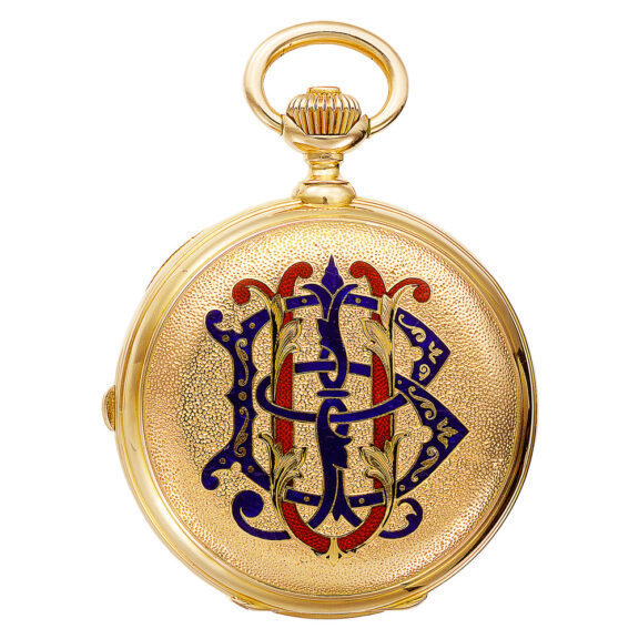 French gold watch with calendar and chronograph Circa 1875 French gold watch with calendar and chronograph Circa 1875