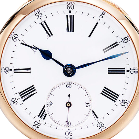 Swiss 18-carat gold open faced pendant watch Circa 1870 Swiss 18-carat gold open faced pendant watch Circa 1870