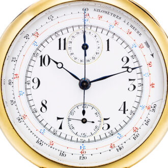 French yellow gold complicated pocket chronograph Circa 1920