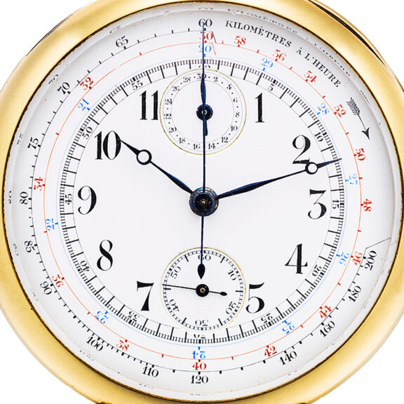 French yellow gold complicated pocket chronograph Circa 1920 French yellow gold complicated pocket chronograph Circa 1920