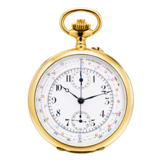 French yellow gold complicated pocket chronograph Circa 1920