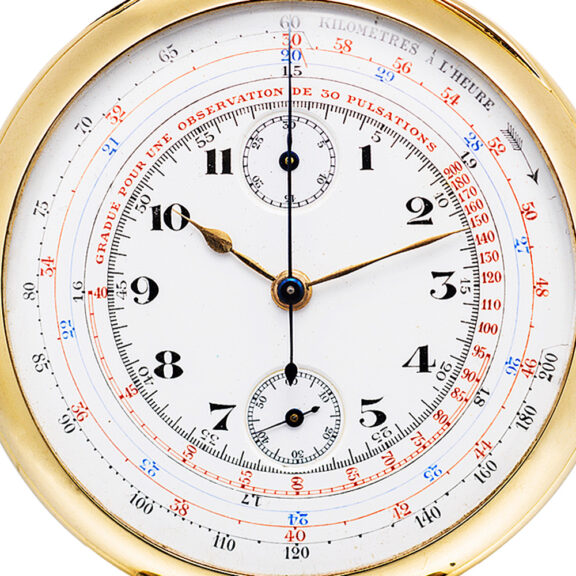 French chronograph with tachy- and pulsometer scales Circa 1920 French chronograph with tachy- and pulsometer scales Circa 1920