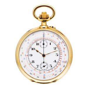 French chronograph with tachy- and pulsometer scales Circa 1920