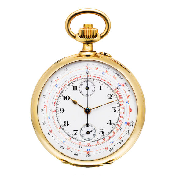 French chronograph with tachy- and pulsometer scales Circa 1920