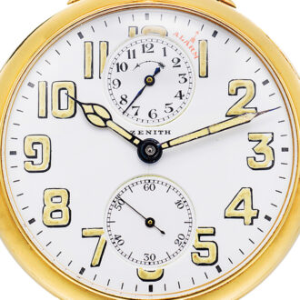 Swiss rare gold gentleman's alarm pocket watch Circa 1920