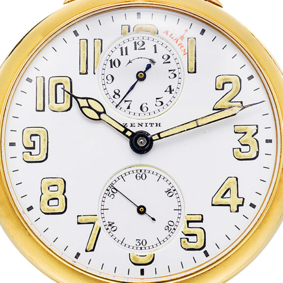 Swiss rare gold gentleman's alarm pocket watch Circa 1920 Swiss rare gold gentleman's alarm pocket watch Circa 1920