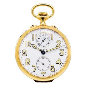 Swiss rare gold gentleman's alarm pocket watch Circa 1920