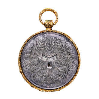 French gold pocket watch digital with hours and minutes Circa 1830
