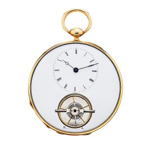 Swiss rare 18 carat gold duplex watch with visible balance Circa 1840