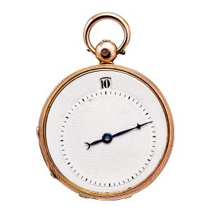 Gold cylinder pocket watch with digital hours Circa 1819-1838
