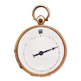 Gold cylinder pocket watch with digital hours Circa 1819-1838