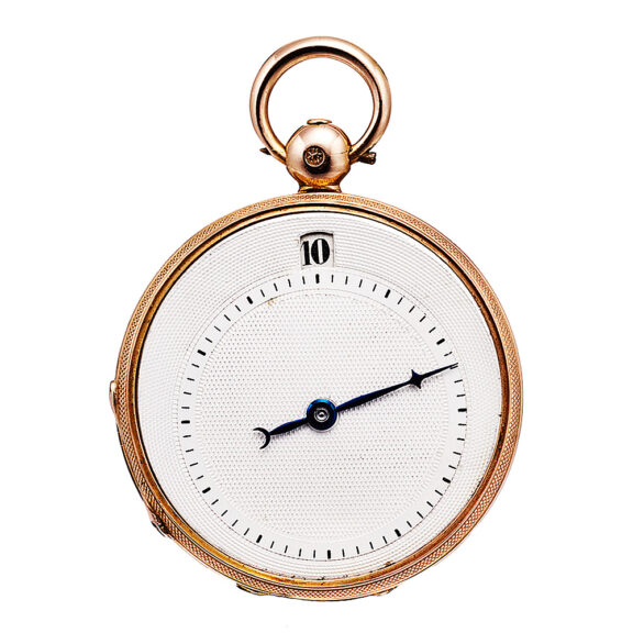 Gold cylinder pocket watch with digital hours Circa 1819-1838